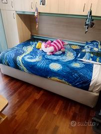 letto 1 piazza e mezza con contenitore 