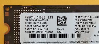 DISCO NVME M.22280 SAMSUNG PM9B1 512 GB MZVL8512HF