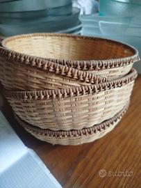 4 cestini da  pane di vimini