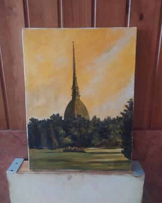 Quadro olio su tela Torino Mole Antonelliana