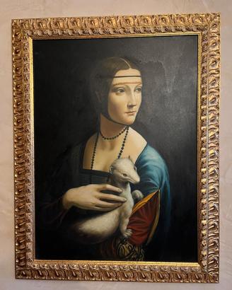 Copia La Dama con l'Ermellino su tela dipinto a md