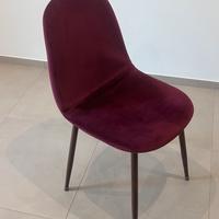 Sedie in velluto colore bordeaux