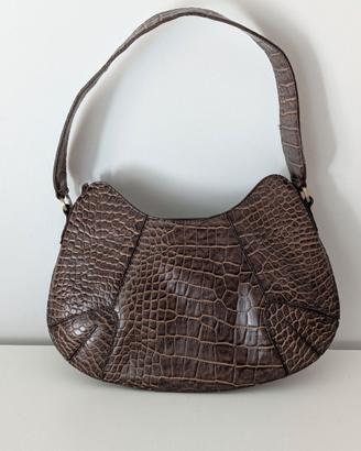 Borsa Missoni vintage pelle marrone effetto cocco