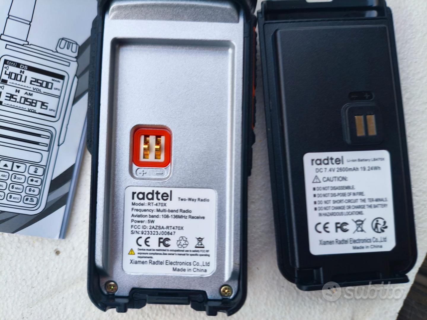 Radtel RT-470X Radio Amatoriale 5W Dual Band - Con Banda Aerea E Type-C