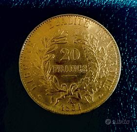 Moneta 20 francs 1851 CERERE - Francia In oro 