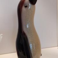 vetro di Murano: pinguino con polvere oro