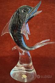 DELFINO VETRO MURANO VINTAGE - Alt. 38 cm