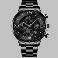 Orologio elegante uomo – nero/grigio con bracciale