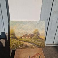 Dipinto olio su tela Villa