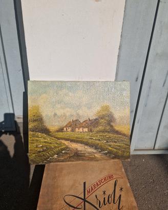 Dipinto olio su tela Villa