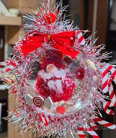 Sfera palla di Natale Artigianale Gnomo Rosso 