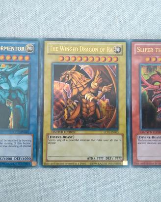 3 carte divinità egizie yu-gi-oh 