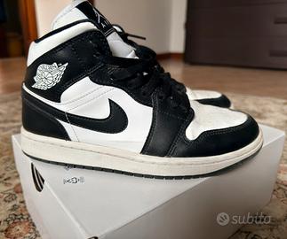 Nike Air Jordan Mid 1 Panda taglia 38,5