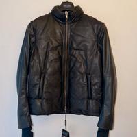 EMPORIO ARMANI Giacca Nera in Pelle d'Agnello