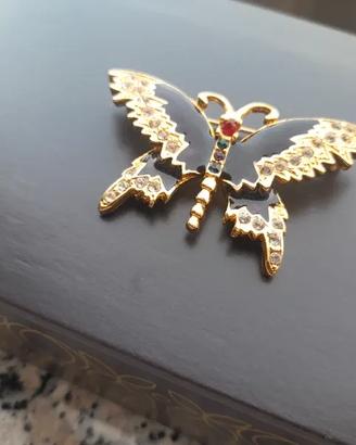 Splendida spilla vintage a forma di farfalla