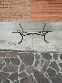 Tavolino in Ferro battuto e vetro 