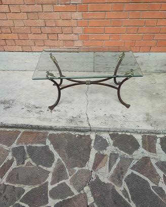 Tavolino in Ferro battuto e vetro 