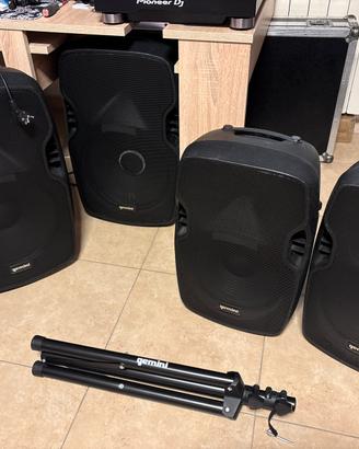 2 Coppie di Casse attive Gemini AS-15BLU e AS-12P