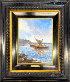 Athos Brioschi pittore quadro olio Marina