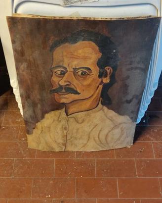 Quadro su Tavola di Legno in Stile Antonio Ligabue