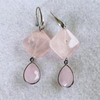 Orecchini quarzo rosa