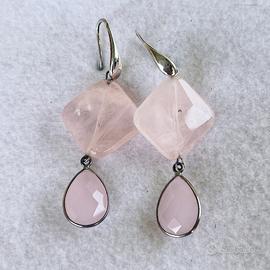 Orecchini quarzo rosa