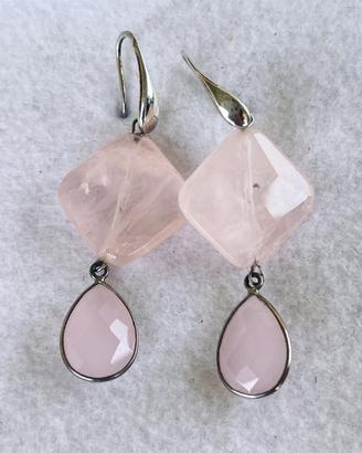 Orecchini quarzo rosa
