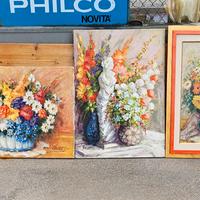 3 dipinti tema floreale 