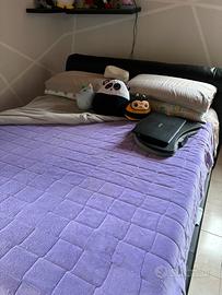 Letto contenitore matrimoniale in ecopelle nera