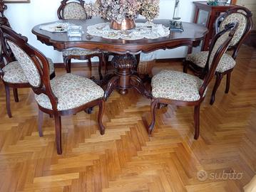 Elegante TAVOLO e SERVANTE in noce