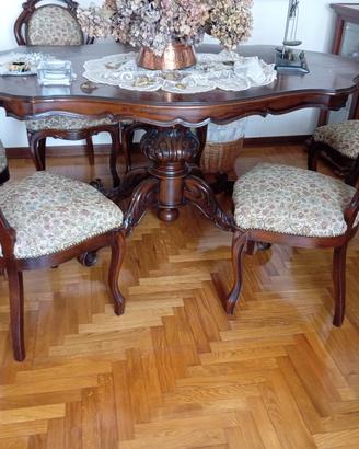 Elegante TAVOLO e SERVANTE in noce
