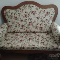 Divano 2 posti stile vintage in legno massello