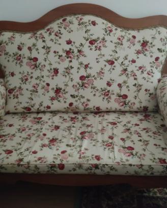 Divano 2 posti stile vintage in legno massello