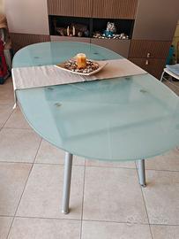 Tavolo vetro temperato allungabile