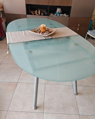 Tavolo vetro temperato allungabile