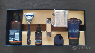 King C. Gillette Kit Rasoio Deluxe Blu/Oro