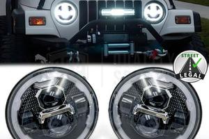 FARI Full LED Per JEEP WRANGLER TJ Angel OMOLOGATI