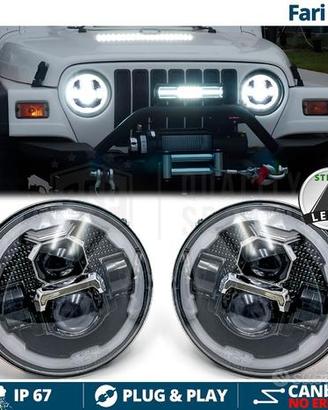 FARI Full LED Per JEEP WRANGLER TJ Angel OMOLOGATI