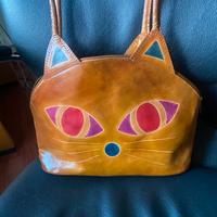 Borsa cuoio gatto