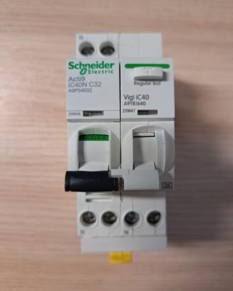 Interruttore Schneider iC40N 32A + Vigi Classe A
