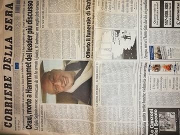 Corriere sera. collezione con pagina fatti storici