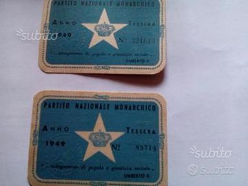 Tessera partito monarchico 1949
