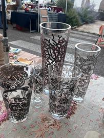 Vasi cristallo decorati in argento EGIZIA