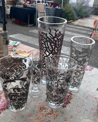 Vasi cristallo decorati in argento EGIZIA