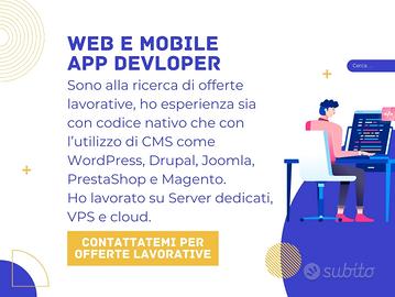 Web Master / Programmatore App / Sviluppatore Web