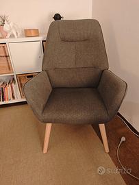 Poltrona stile svedese grigio