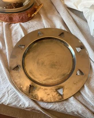 Piatto natalizio decorativo placcato argento