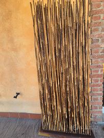 2 pannelli divisori in canne di bambu'