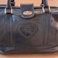 Borsa bauletto da spalla vera pelle nera