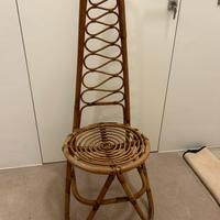 Sedia vintage anni’70rattan e midollino